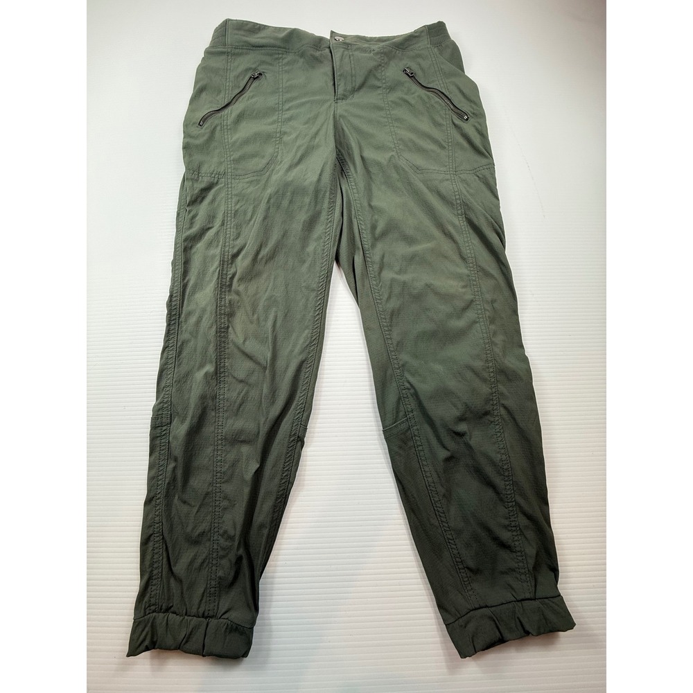 Athleta Trekkie North Jogger Pants Olive Green Size 12 Hiking Utility Tapered